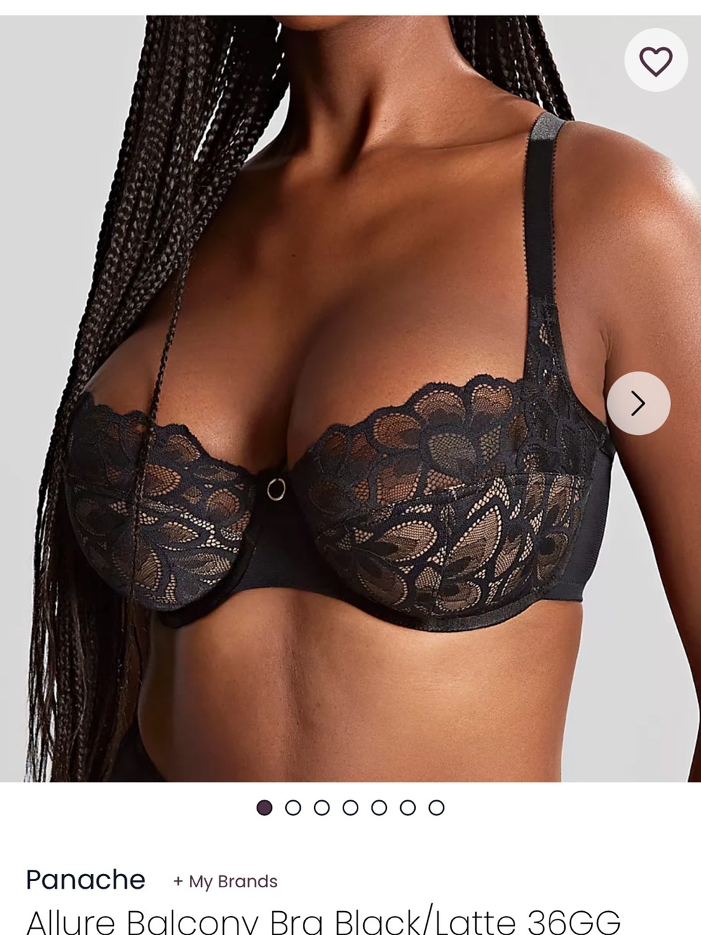 Panache Allure Balcony Bra - Black and Latte